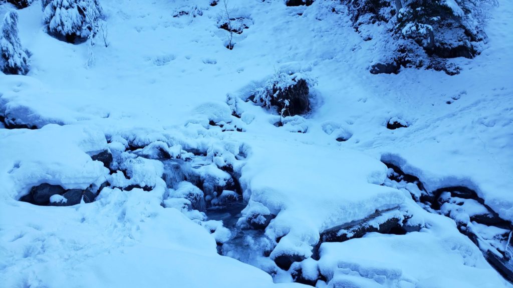 kulshan creek covered in snow
