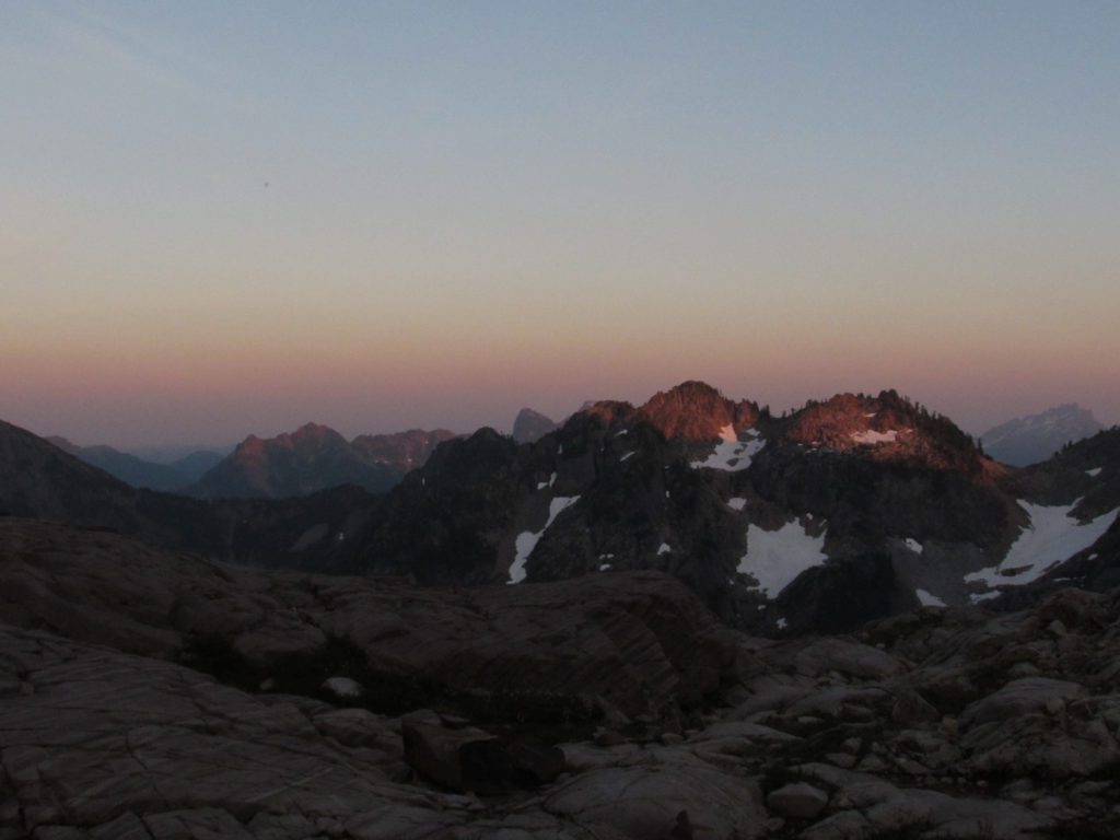 Sunset views from gothic basin campsite