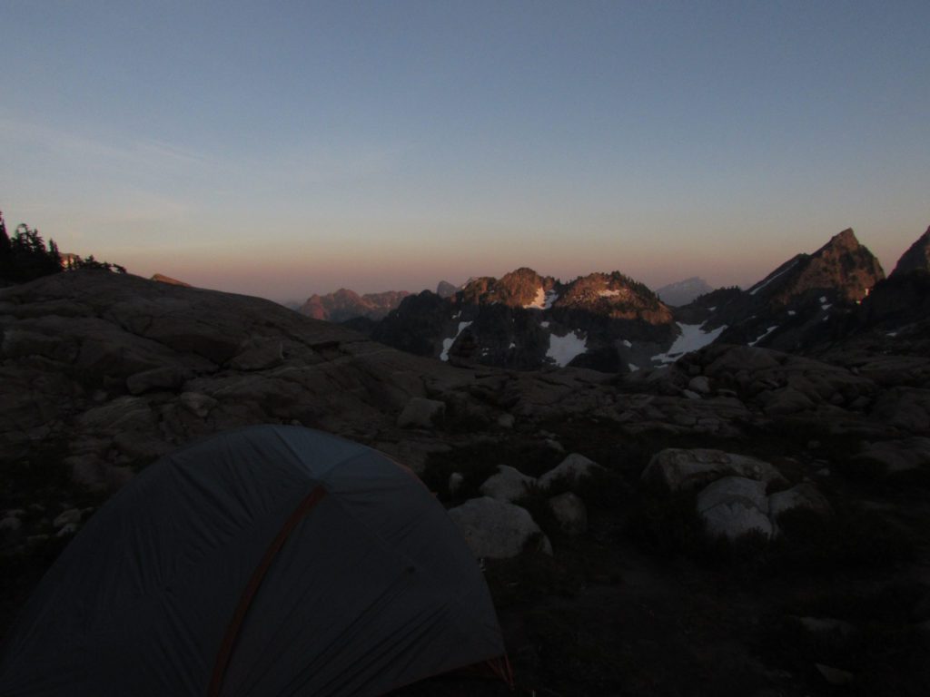 sunset over the monte cristo townsite from gothic basin