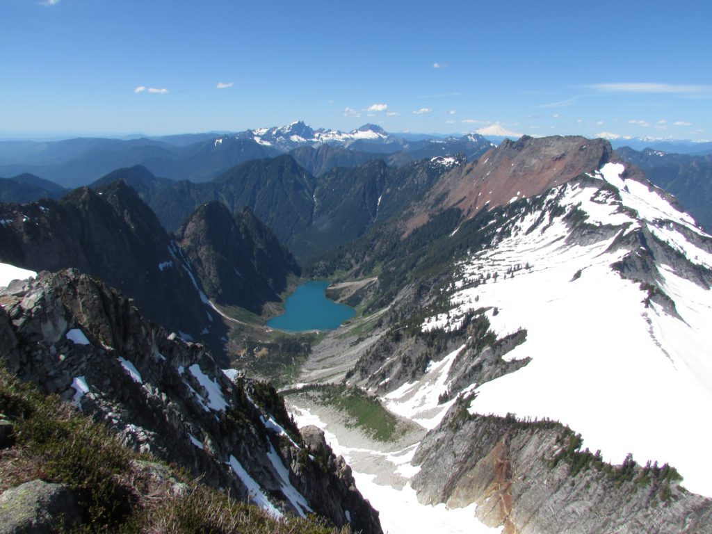 big four mountain and copper lake from vesper peak
