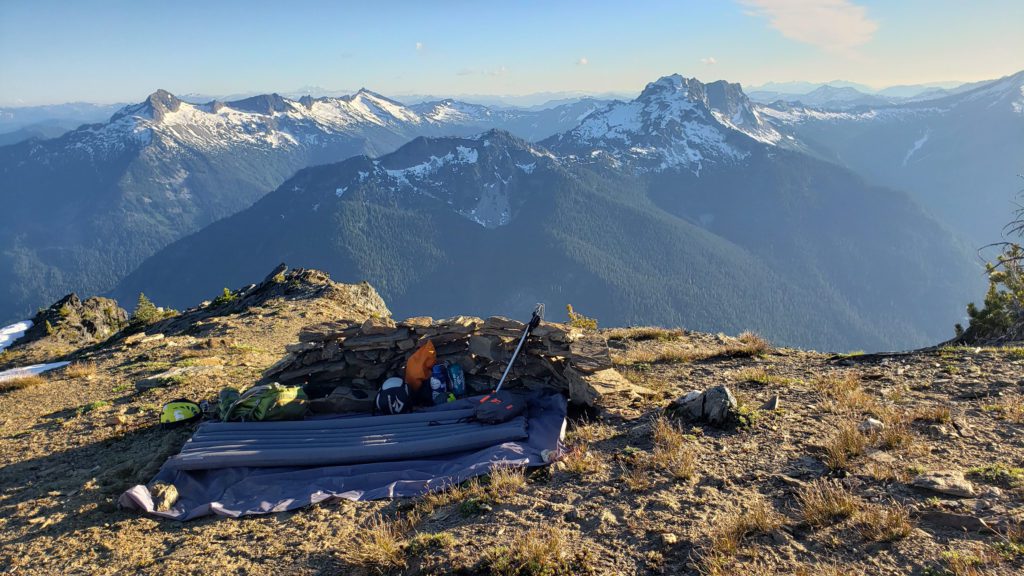 bivy site along ridge near clark mountain