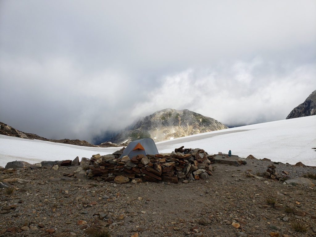 tent site at glacier gap
