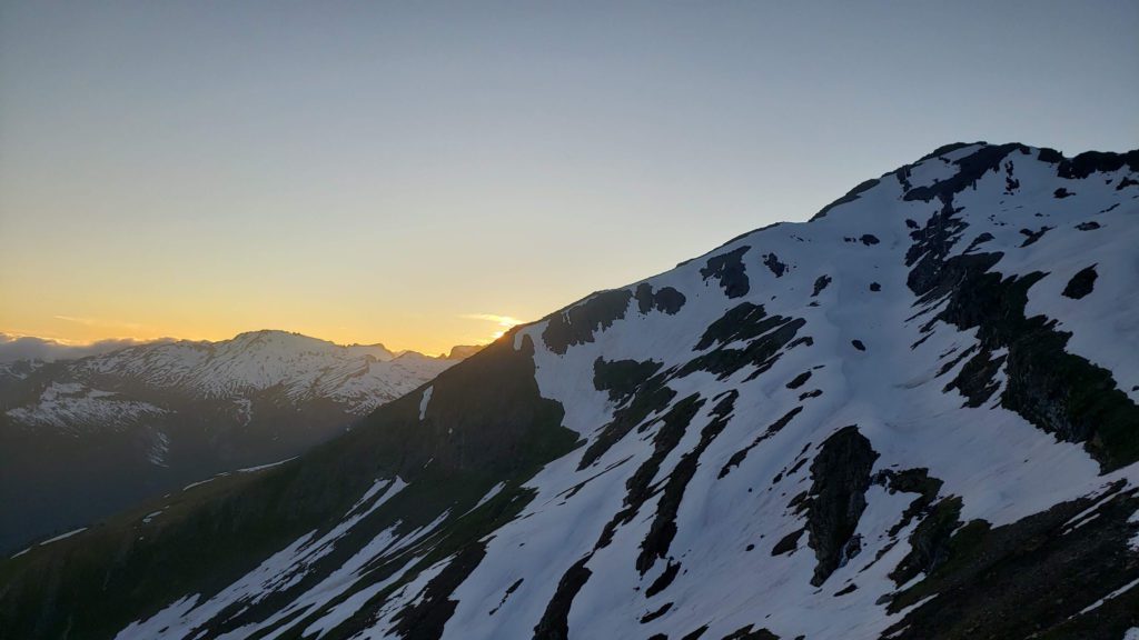 sunset over the shoulder of clark mountain