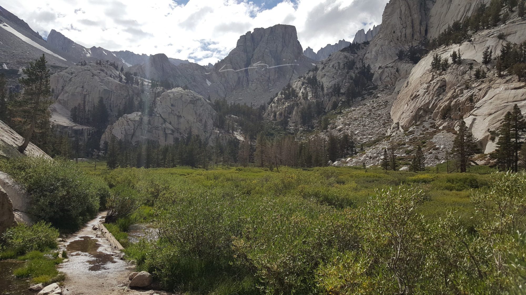 meadow along the climbers trail on mount whitney