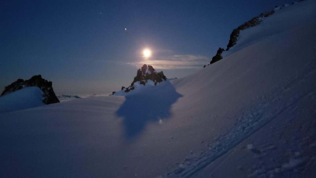 moonlight over the west ridge of eldorado peak