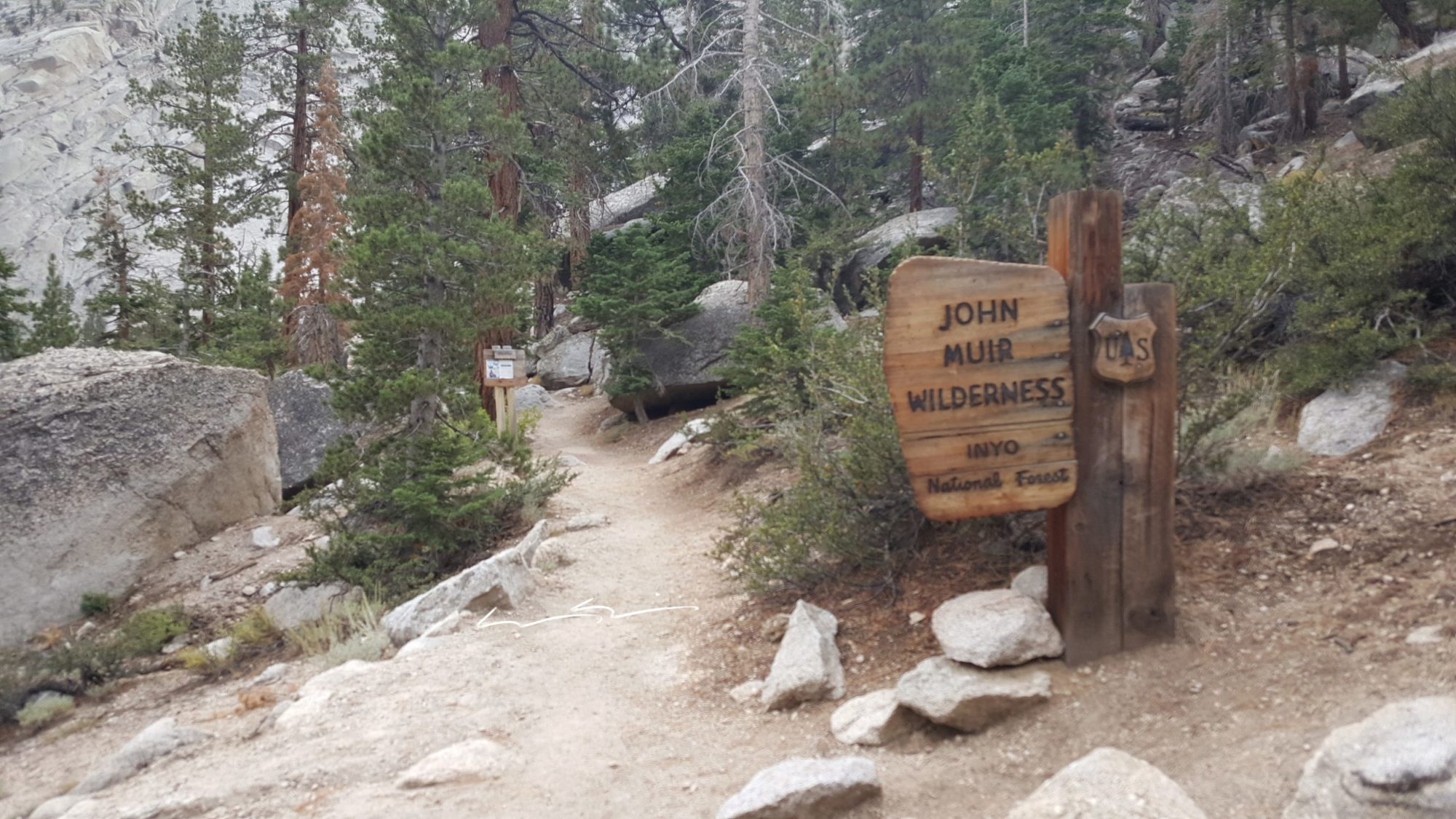 entering the john muir wilderness near mount whitney california