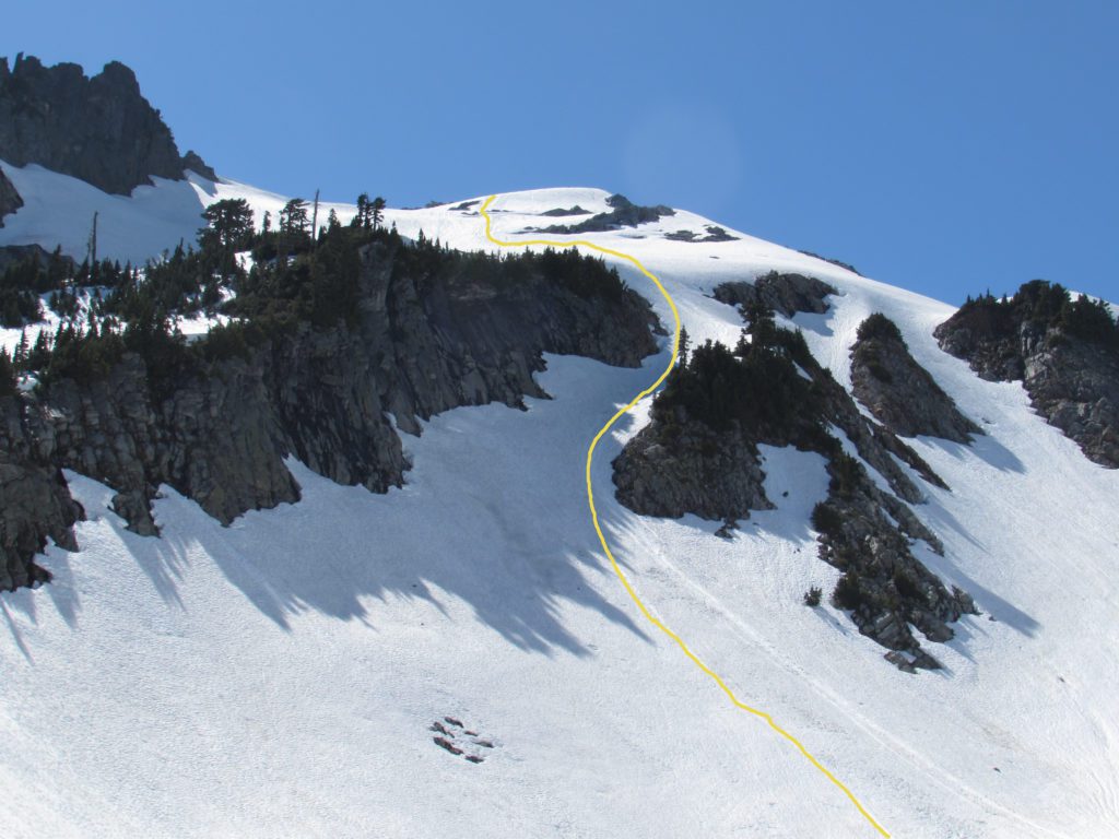 vesper peak glissafe route to lake elan vesper