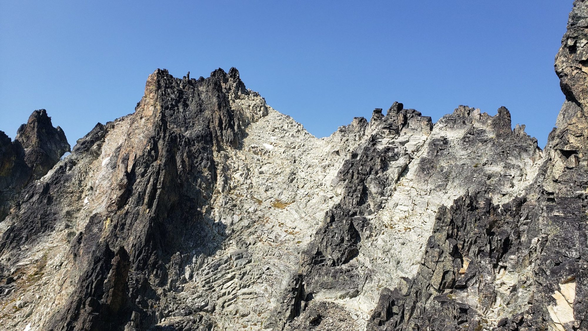 katsuk peak from saddle above camp site north cascades