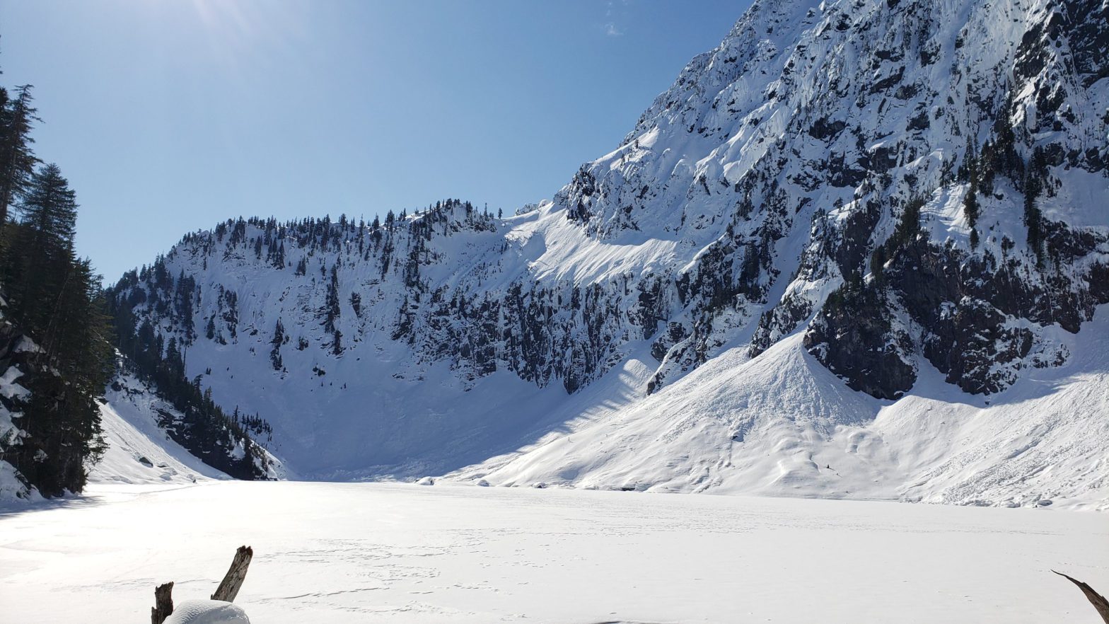 lake serene index washington covered in snow