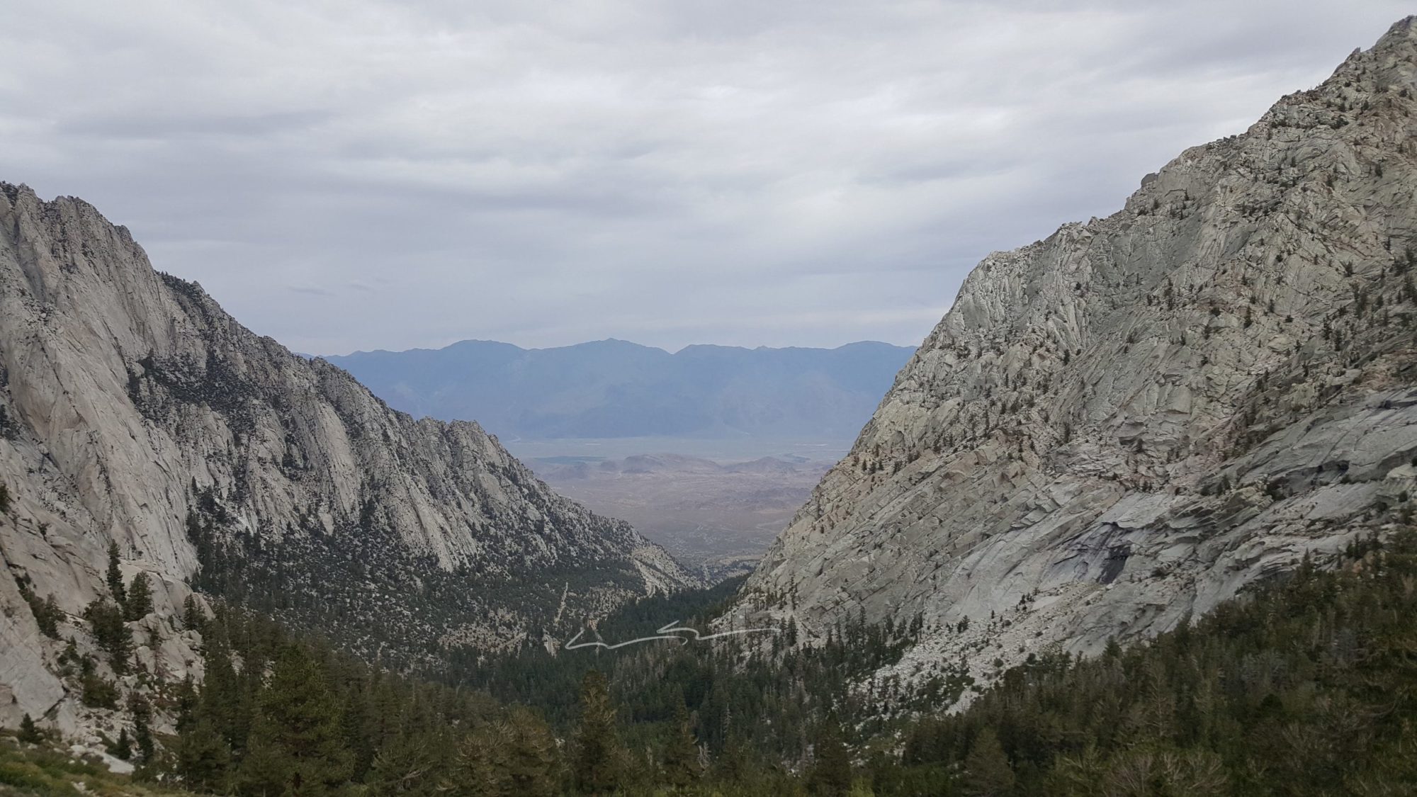 looking back down the valley towards whitney portal