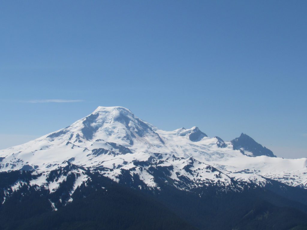 mount baker and the black buttes from the trail