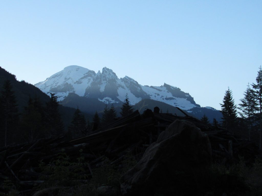 Mount Baker At Sunrise from logging road
