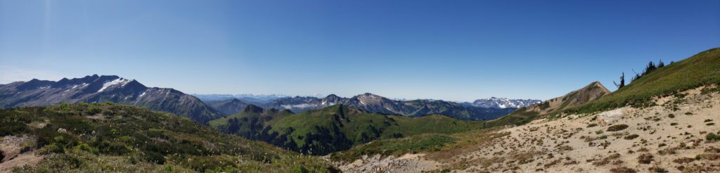 panorama of white pass from the climbers trail cut off