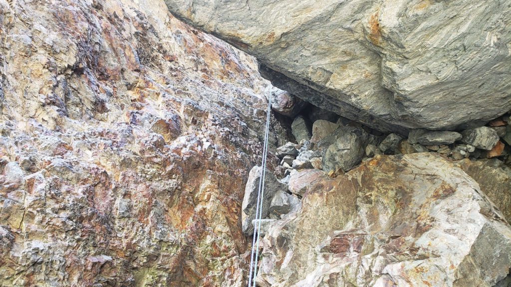 Rappel down the third waterfall