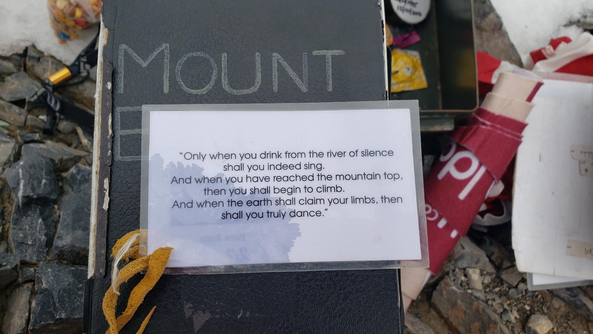 quote found in the register box on borah peak