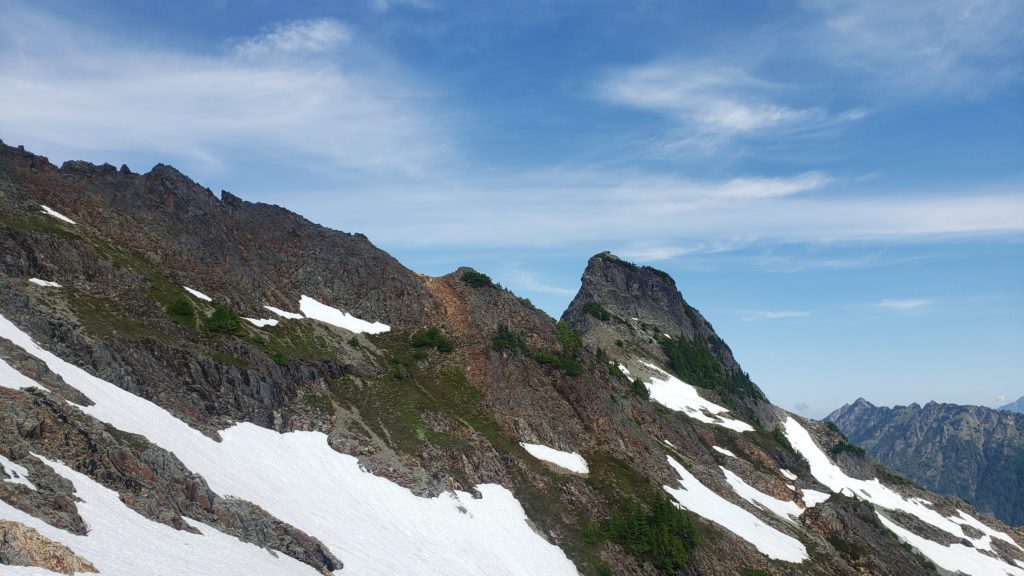 silvertip peak summit block from ridge line