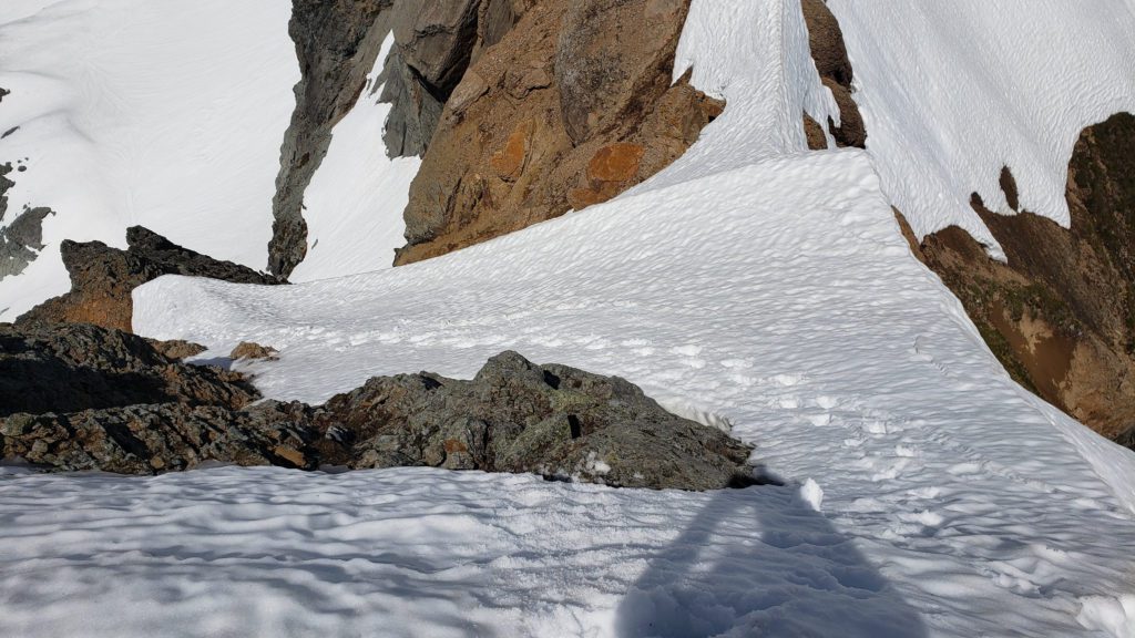 steep snow section columbia peak climb