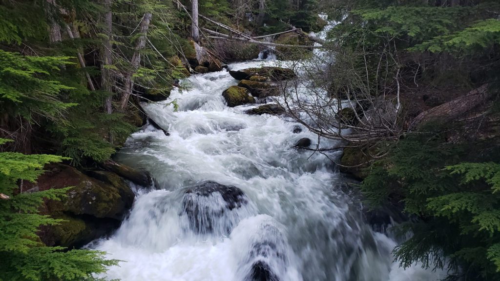 Mountaineer Creek falls along stuart lake trail