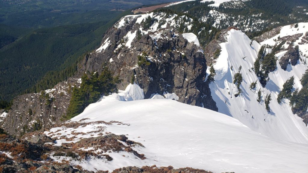 summit ridge viewed from above on mount stickney
