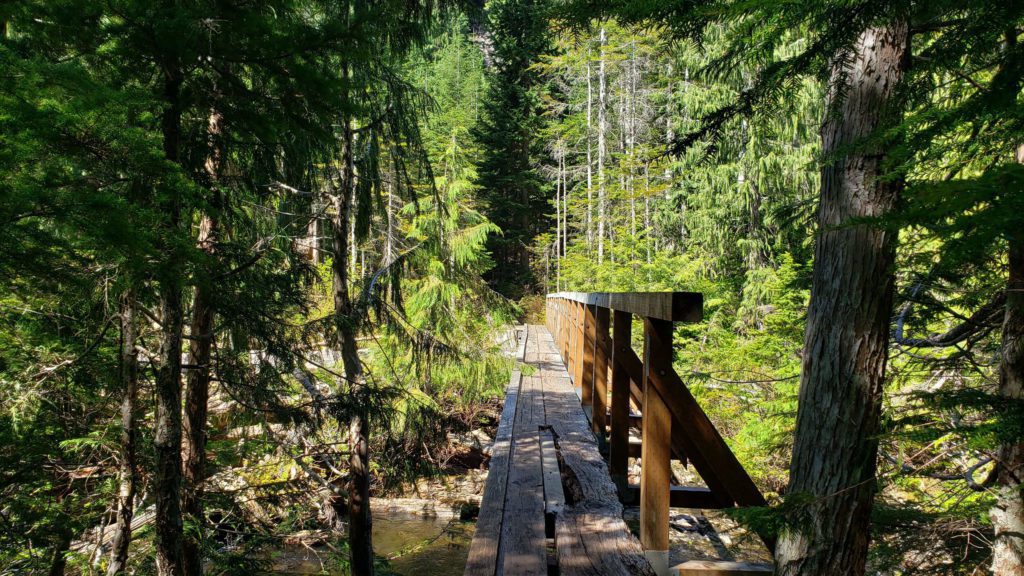 bridge over creek leaving the first lake