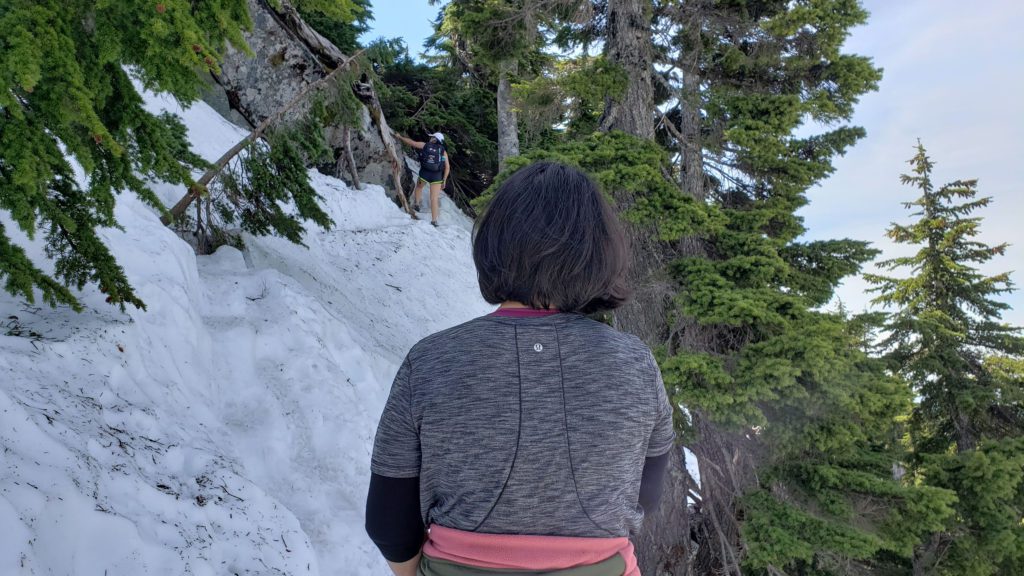 winter trail up pilchuck goes vertical