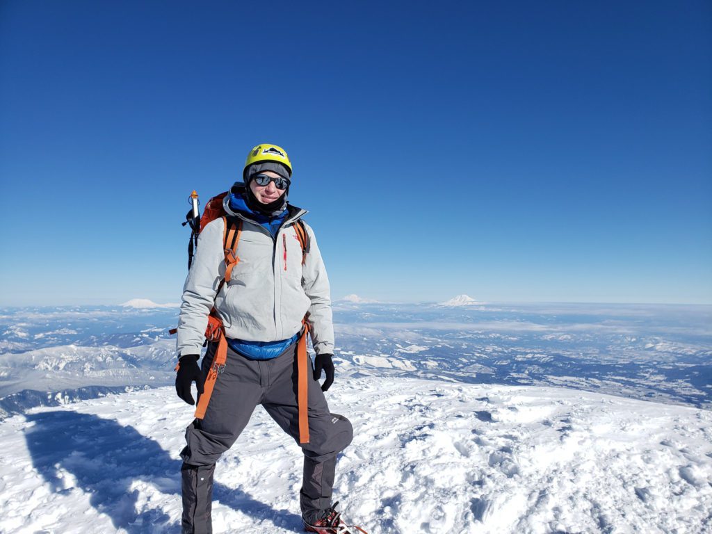 Waterboy on the summit of mount hood