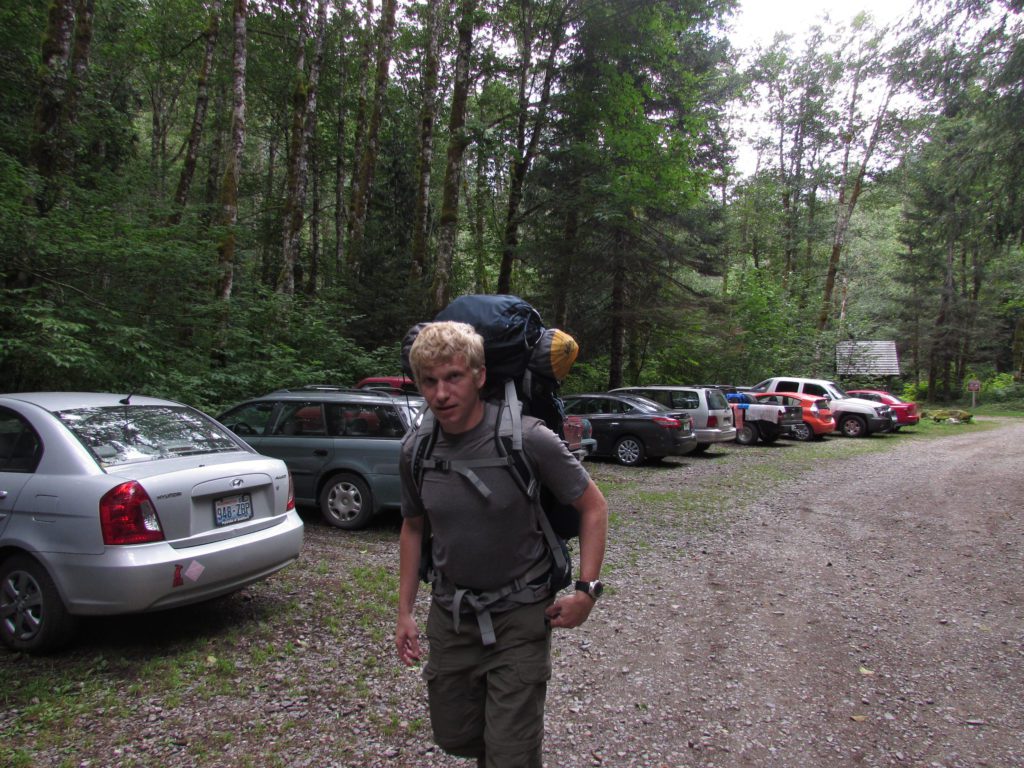 waterboy getting ready to leave the trail head