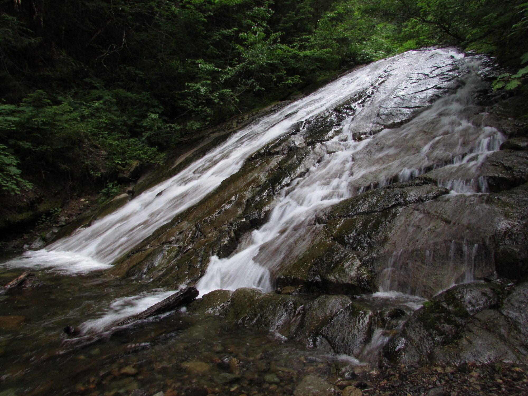 waterfall along the excelsior peak trail