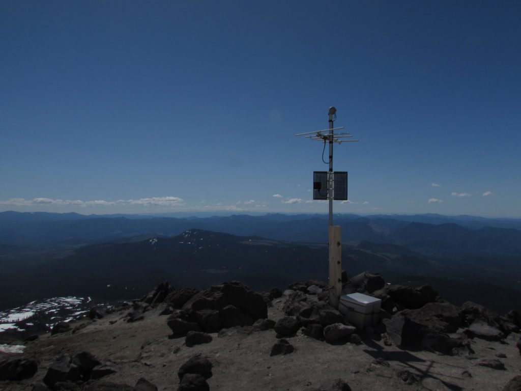 weather station along climbing route up mount saint helens