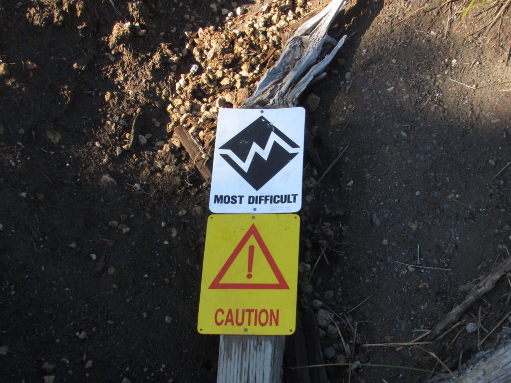 whittier ridge trail warning sign