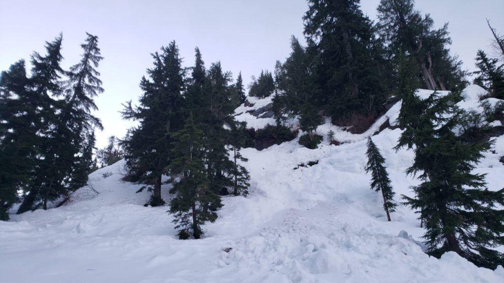 start of the east ridge route of hourglass gulley