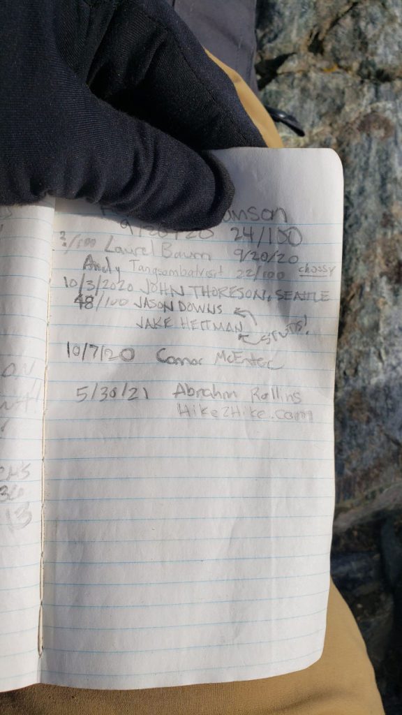 signing the saska peak summit register