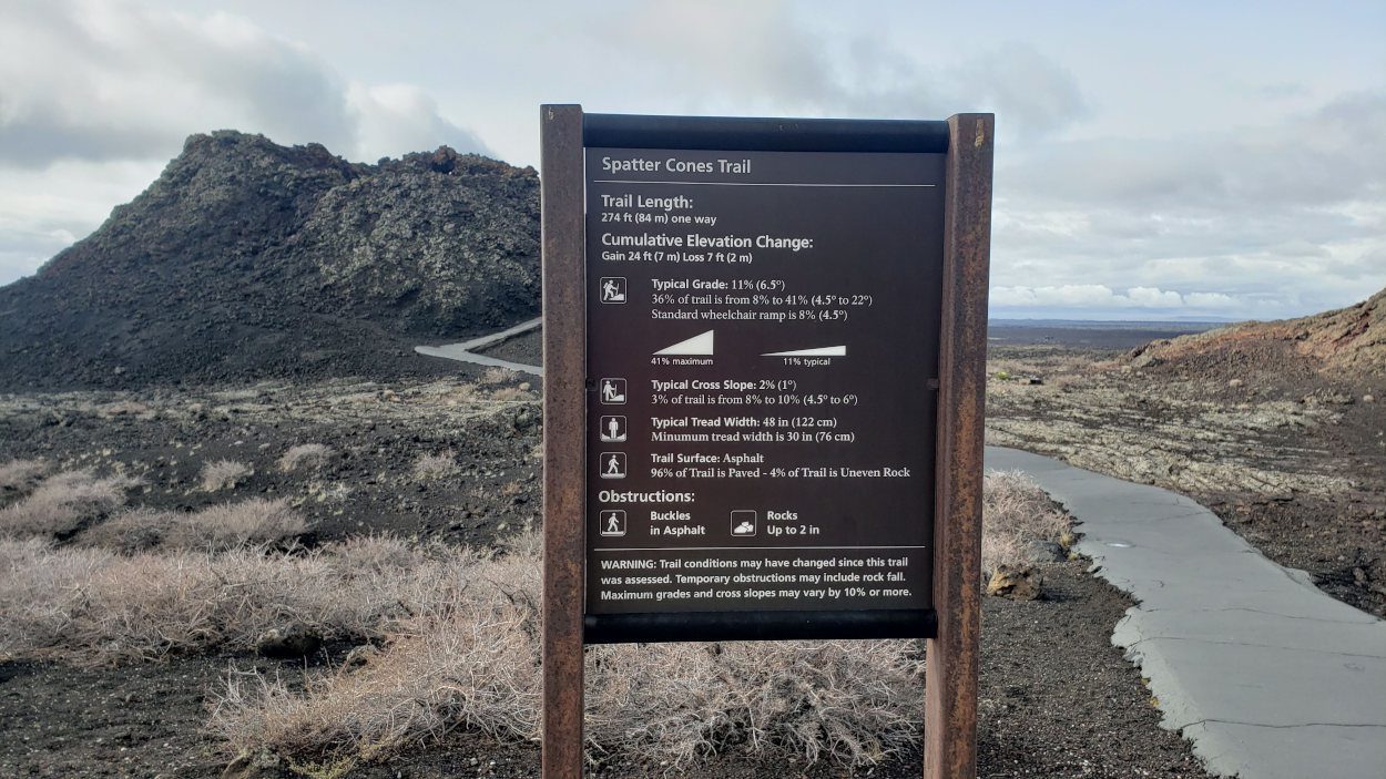 spatter cone information sign