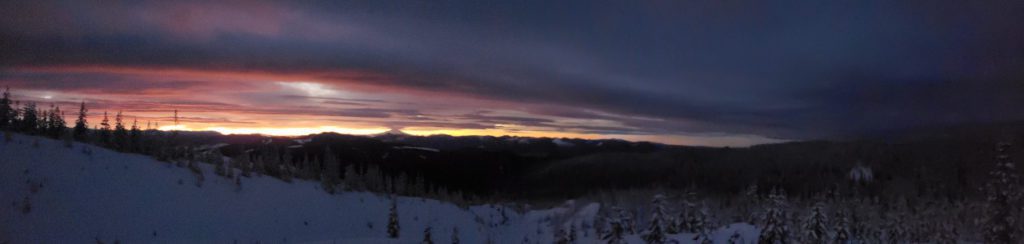sunrise panorama from the worm flows route