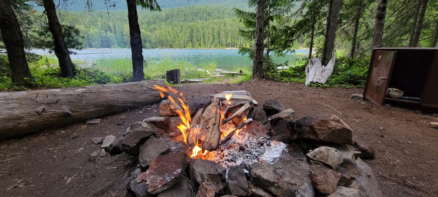 fire in camp at roland point