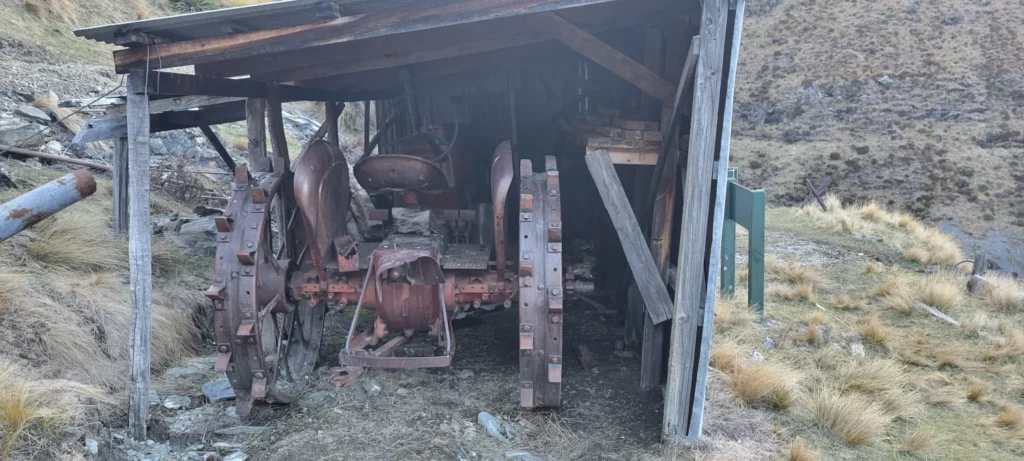 old mining tractor at bonnie jean hut