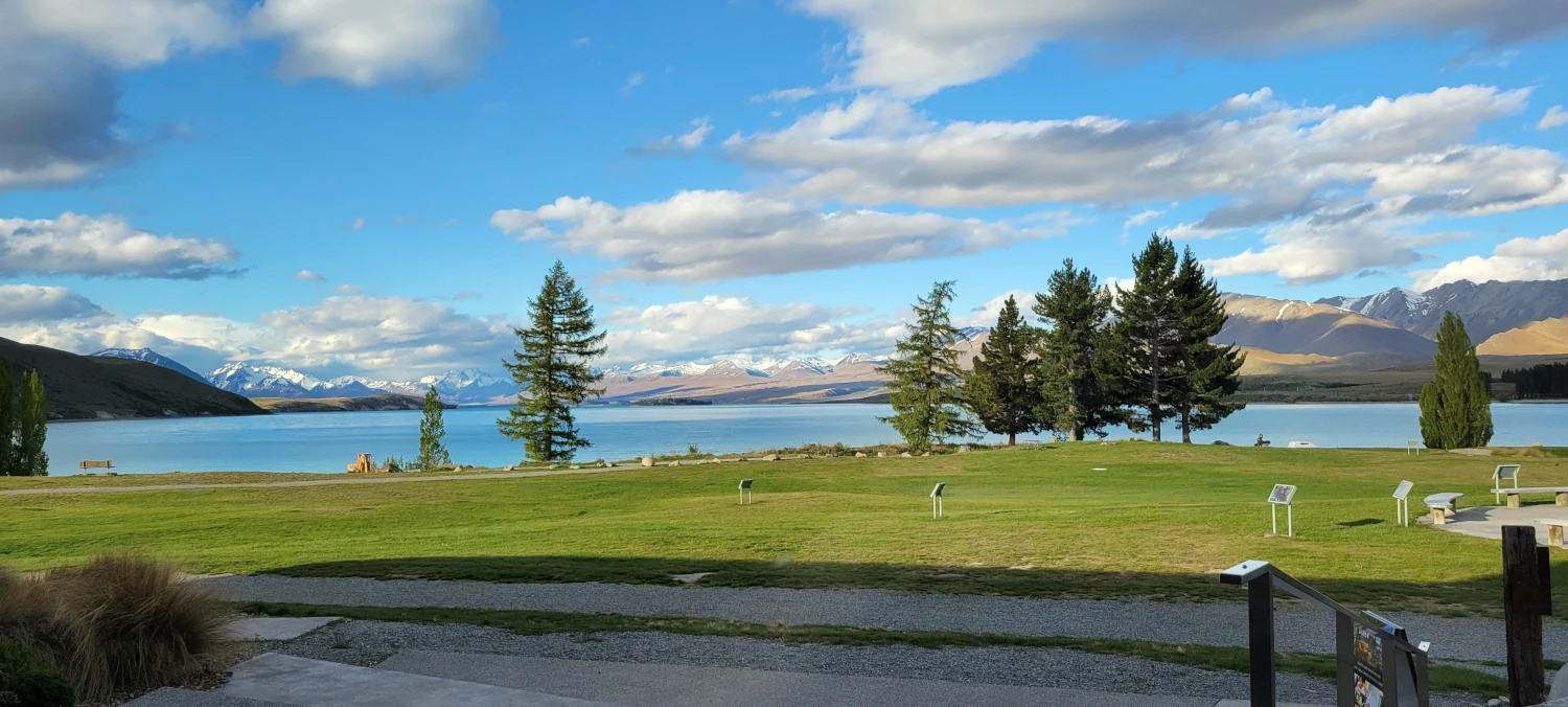 view from restraunt while I ate local lamb and enjoyed lake tekapō