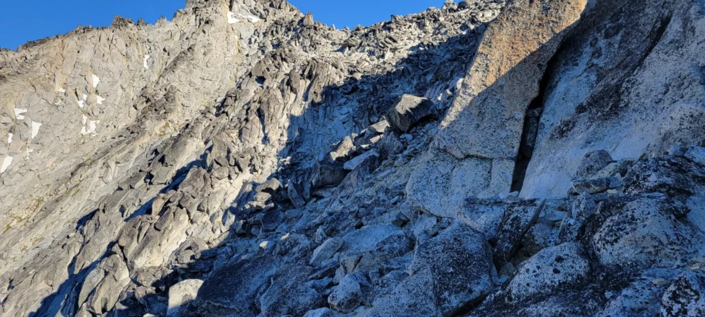 scramble section near the summit of mount stuart