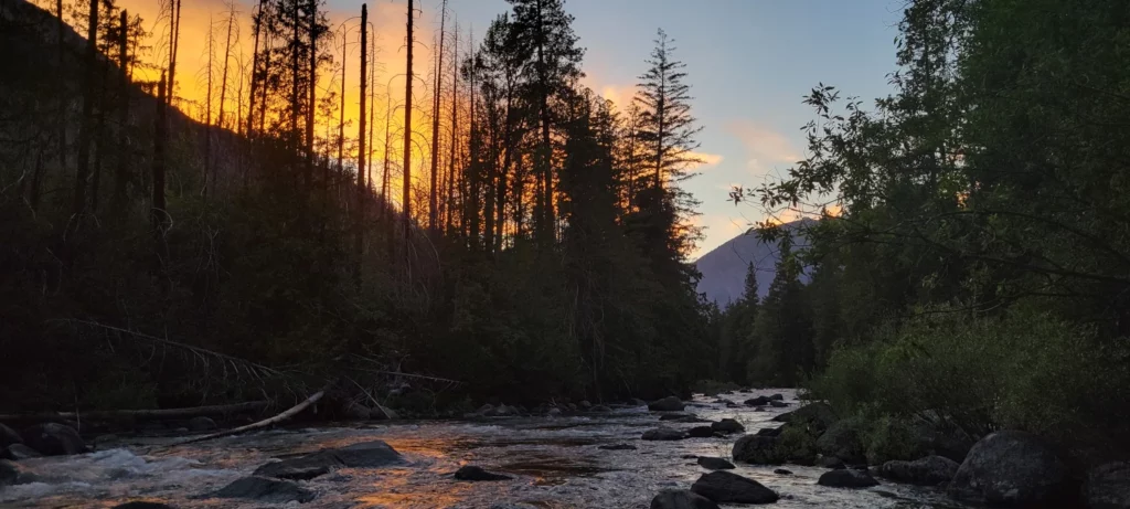 icicle creek at sunset