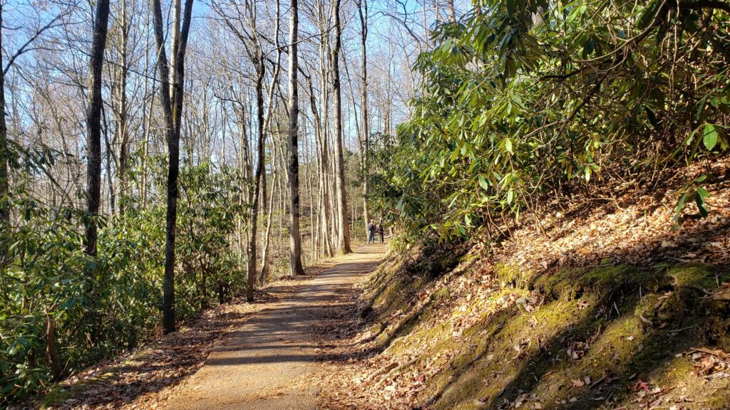 concrete path through the hills