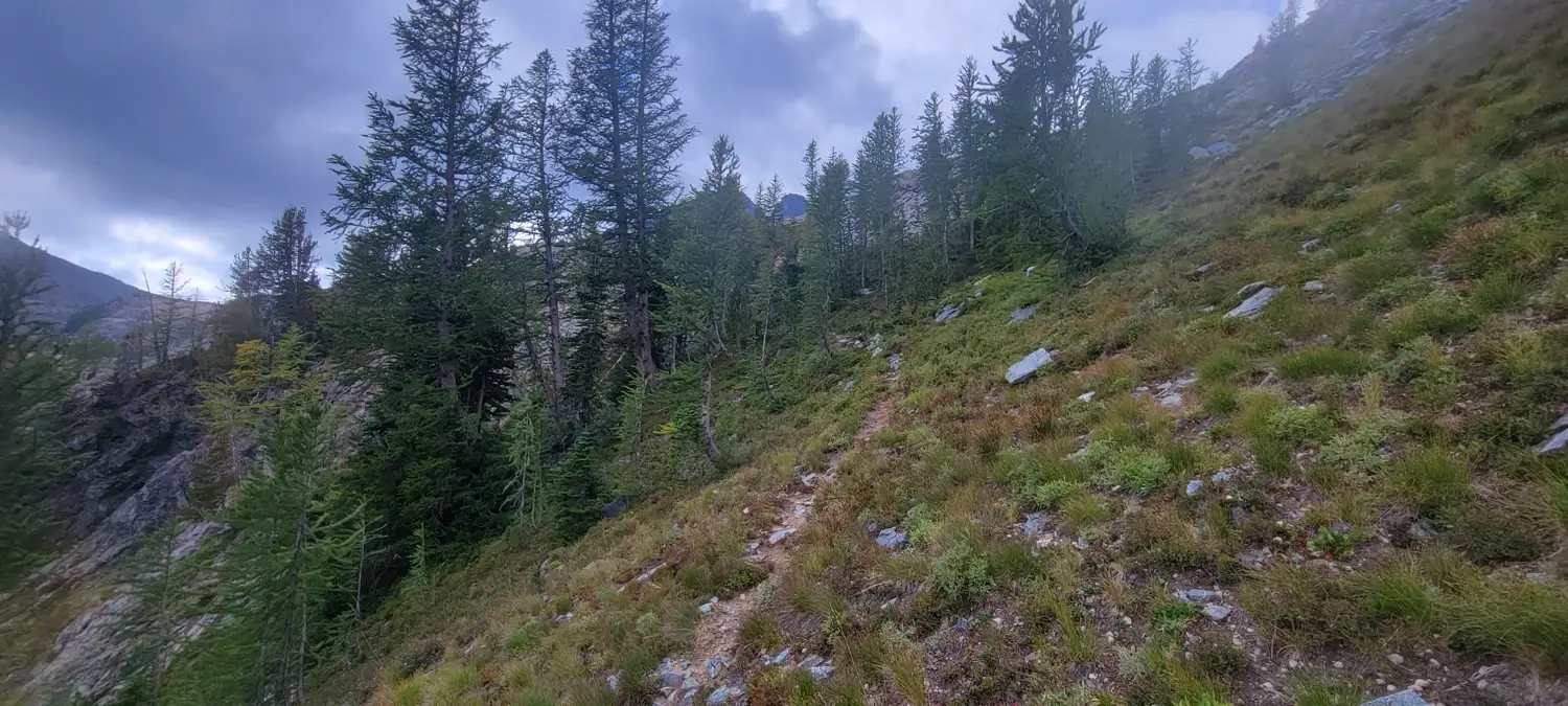 section of trail at begining of traverse