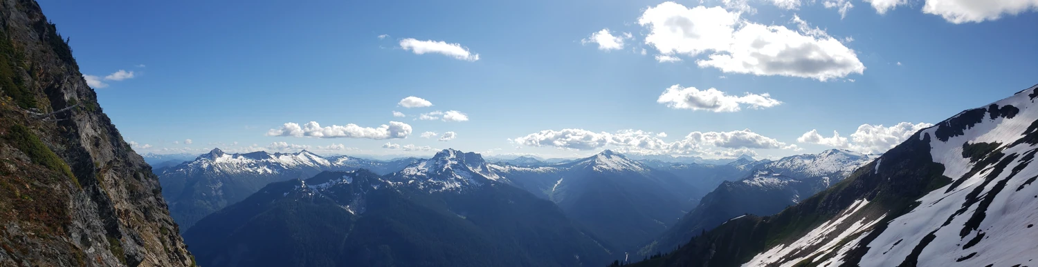 panorama from ridge above access gulley